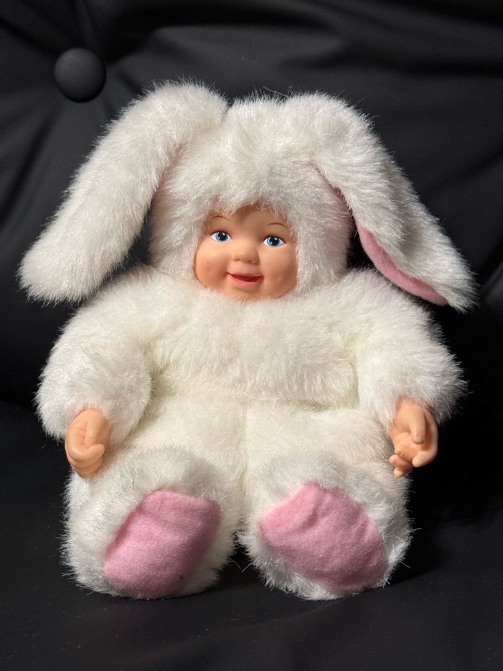 Anne Geddes Bunny Baby Doll Plush White Rabbit Outfit Vintage Collectible